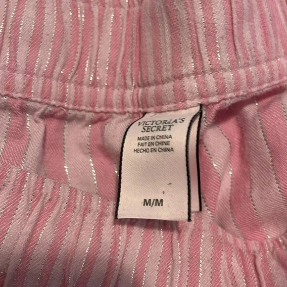 Victoria’s Secret size medium pink and silver striped pj pant - Picture 7 of 7